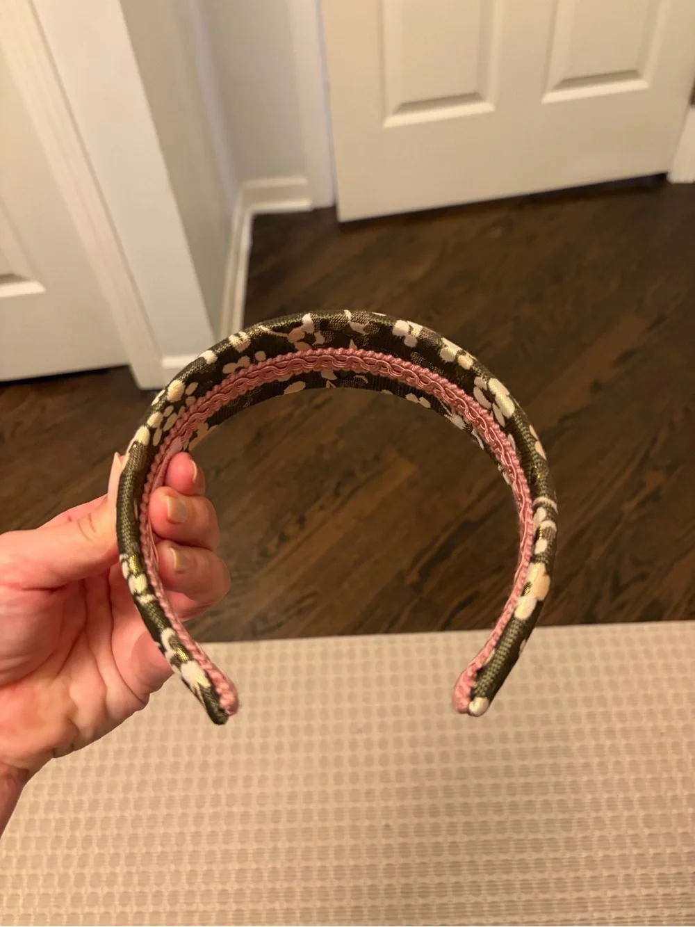 Pink & Olive Floral Headband from Florence Italy